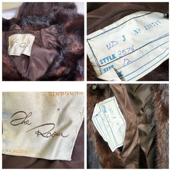 TheRoom Vintage 80s Mink Fur Coat Long Quality Dark Brown Pocket Jacket Shawl 12 - Picture 11 of 16